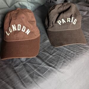 Anthropologie Brown and Black City Caps Bundle